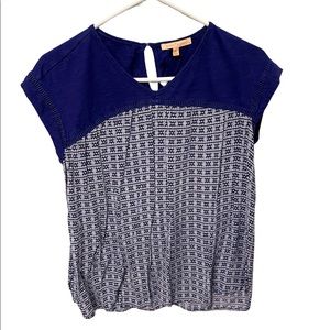 Gibson Latimer Navy Blue Top with Button on back